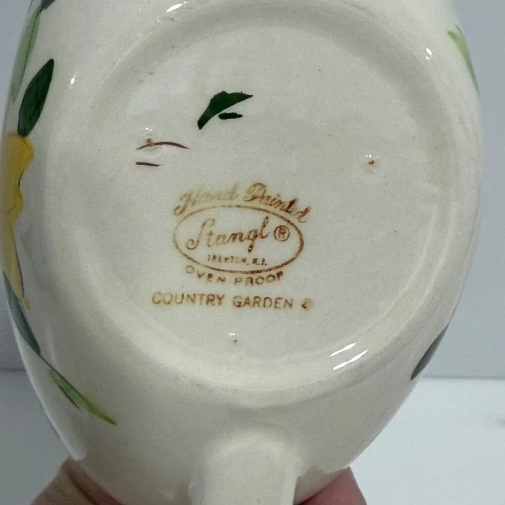 VTG Stangl Country Garden Hand-Painted Gravy Boat Cottagecore Trinket Dish Decor